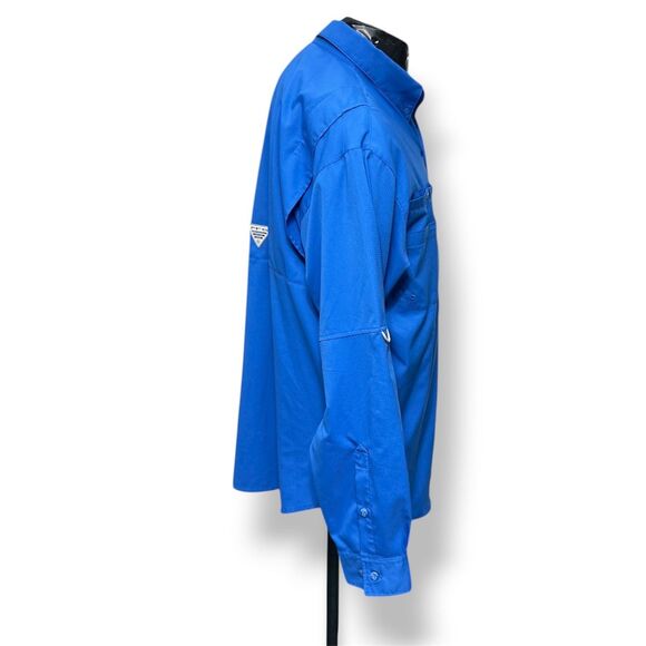 Columbia PFG Performance Fishing Gear Blue Long Sleeve Shirt Men's M Ourdoors - Picture 4 of 10